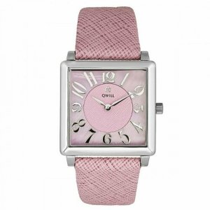 Наручные часы , серебро, розовый QWILL. Цвет: розовый