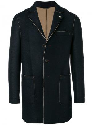 Однобортное пальто Manuel Ritz. Цвет: синий