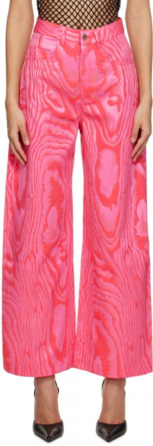 Розовые широкие брюки Marques Almeida