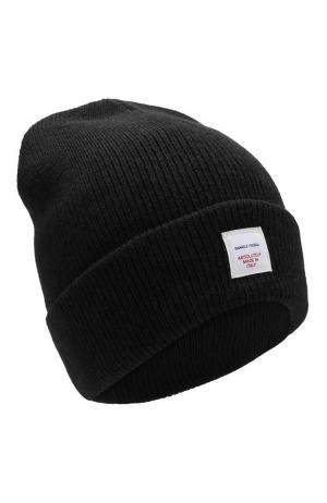 Шерстяная шапка с логотипом бренда Daniele Fiesoli. Цвет: черный