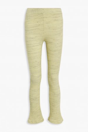 Расклешенные брюки из смесового хлопка с узором в рубчик , светло-зеленый Monrow