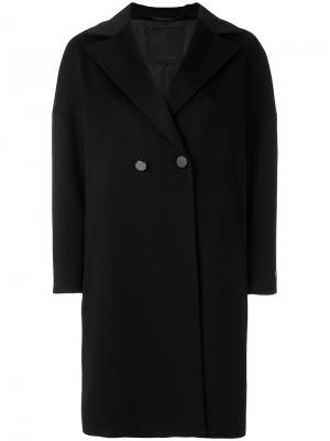 Пальто-кокон на пуговицах Les Copains. Цвет: чёрный