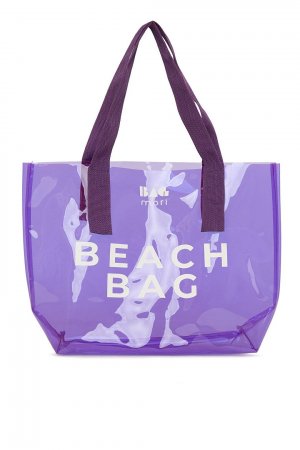 Пляжная сумка Прозрачная с принтом , матовый сиреневый Bagmori