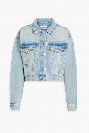 Укороченная джинсовая куртка из выцветшего денима FRAME, синий Frame