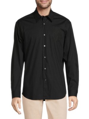 Рубашка на пуговицах с логотипом , черный Roberto Cavalli