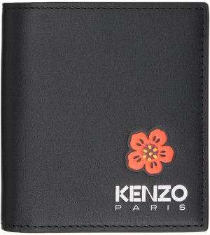 Черный кошелек с цветком Боке Kenzo