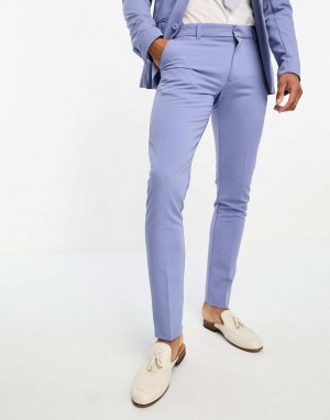 Голубые суперузкие костюмные брюки — костюм 1 New Look