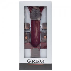 Подтяжки мужские в коробке GPrЯ-1-11, цвет Бордовый, размер универсальный GREG. Цвет: бордовый/черный