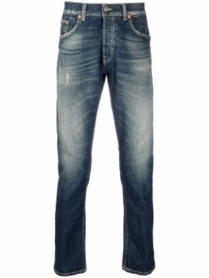 Прямые джинсы с эффектом потертости DONDUP. Цвет: синий