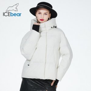 2023 новые зимние куртки короткие стильные ветрозащитные хлопковые пальто с капюшоном для женщин GWD3708I ICEbear