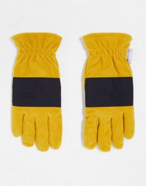 Желтые флисовые перчатки Homme с цветными блоками Selected