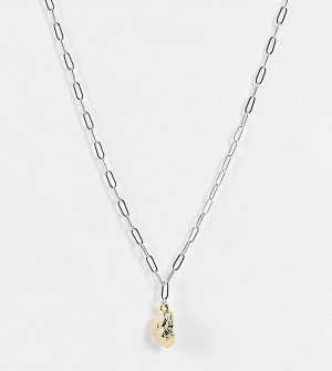 Серебристое и золотистое ожерелье в виде цепочки с подвеской-ракушкой -Разноцветный Orelia