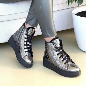 Ботинки , размер 36, серебряный Nila &. Цвет: серебристый