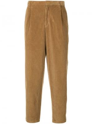 Зауженные вельветовые брюки Kolor. Цвет: коричневый