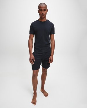 Набор из двух черных мужских пижам с короткими рукавами , черный Calvin Klein