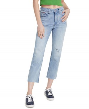 Укороченные джинсы прямого кроя с высокой посадкой , мульти Tommy Jeans