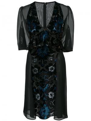 Платье с бархатной отделкой Arabesque Anna Sui. Цвет: чёрный