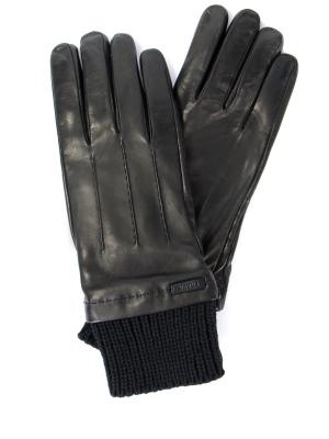Кожаные перчатки PRADA. Цвет: черный