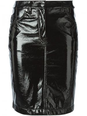 Лакированная юбка X Tom Greyhound Wanda Nylon. Цвет: чёрный