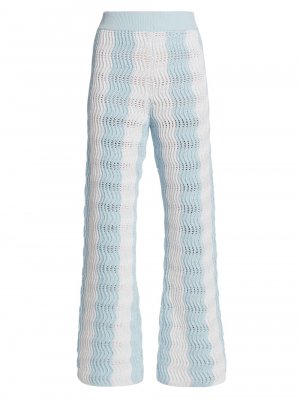Вязаные волнистые расклешенные брюки крючком , синий Casablanca