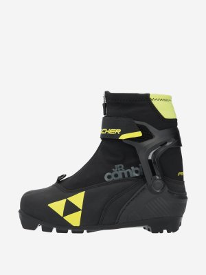 Ботинки для беговых лыж детские JR Combi, Черный Fischer. Цвет: черный