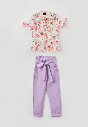 Блуза и брюки Pink Kids. Цвет: разноцветный
