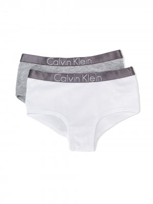 Набор из двух трусов-боксеров с логотипом Calvin Klein Kids. Цвет: серый
