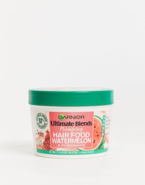 Лечебная маска для тонких волос «3 в1» с объемным эффектом и экстрактом арбуза Ultimate Blends Plumping Hair Food 390 мл-Бесцветный Garnier