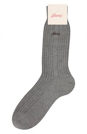 Носки из хлопка и шелка Brioni. Цвет: серый
