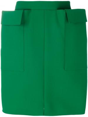 Структурированная юбка Maison Rabih Kayrouz. Цвет: зелёный