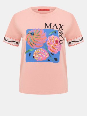 Футболки MAX&CO. Цвет: коралловый