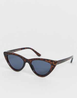 Темно-коричневые солнцезащитные очки «кошачий глаз» -Коричневый New Look