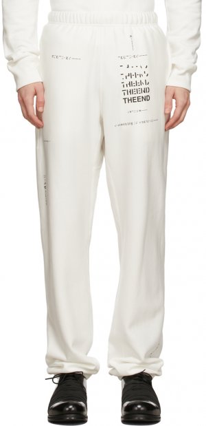 Белые спортивные штаны с азбукой Морзе геометрическим рисунком TAKAHIROMIYASHITA Soloist. Thesoloist.