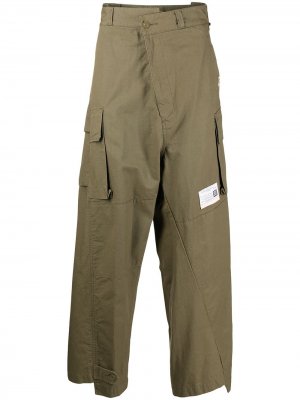 Широкие брюки карго Maison Mihara Yasuhiro. Цвет: зеленый