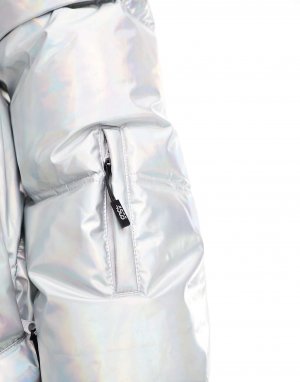 Утепленная водоотталкивающая куртка-пуховик со светоотражающим серебристым металликом Asos