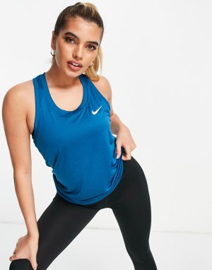 Голубая майка-борцовка Dri-FIT-Голубой Nike Training