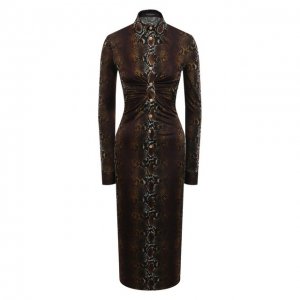 Платье из вискозы Versace. Цвет: коричневый