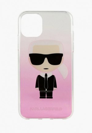Чехол для iPhone Karl Lagerfeld 11, TPU/PC collection Iconik Hard Gradient Pink. Цвет: розовый
