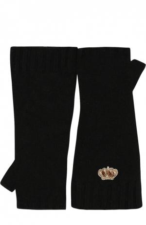 Перчатки из шерсти и кашемира Dolce & Gabbana. Цвет: черный
