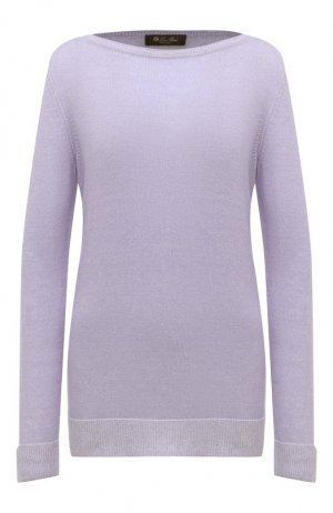 Кашемировый пуловер с вырезом-лодочка Loro Piana. Цвет: сиреневый