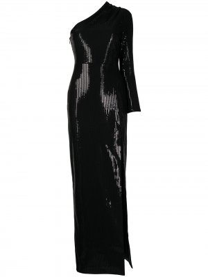 Платье макси Monroe на одно плечо Solace London. Цвет: черный