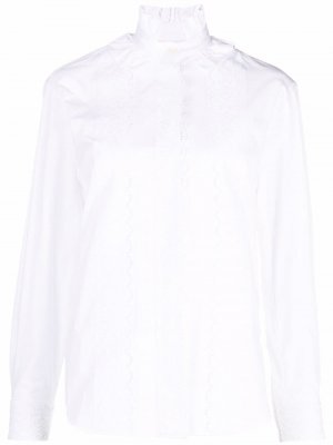Рубашка с оборками Paco Rabanne. Цвет: белый