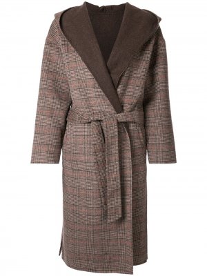Двухстороннее пальто с воротником-шалька Loveless. Цвет: коричневый