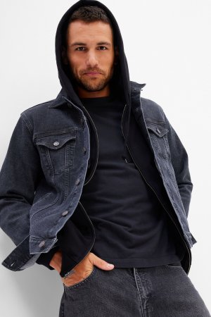 Джинсовая куртка Icon с длинными рукавами и технологией Washwell Gap, черный GAP
