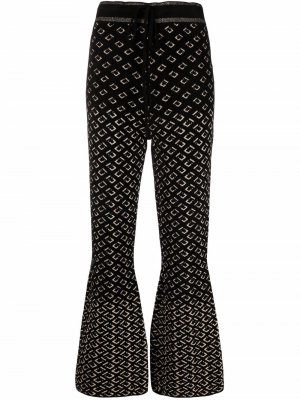 Расклешенные брюки вязки интарсия DVF Diane von Furstenberg. Цвет: черный