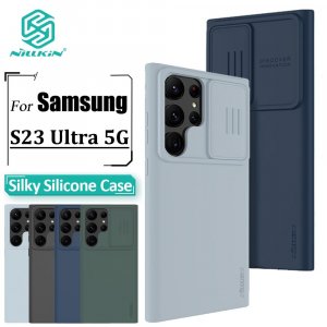 Шелковистый чехол Nillkin CamShield для Samsung Galaxy S23 Ultra, телефона, слайдер камеры, жидкий силикон, противоударная задняя крышка