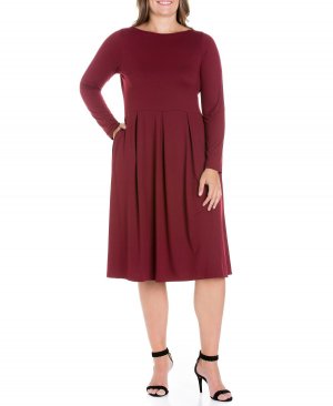 Женское облегающее платье миди больших размеров с расклешенной юбкой 24seven Comfort Apparel