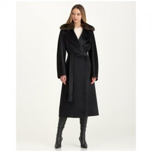 Пальто  демисезонное, шерсть, силуэт свободный, средней длины, размер 50, черный Heresis. Цвет: черный