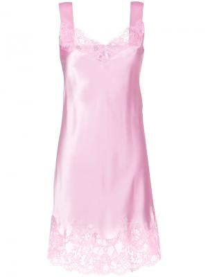Платье с кружевной отделкой Givenchy. Цвет: розовый и фиолетовый