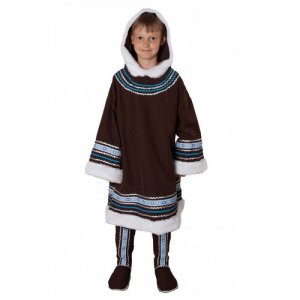 Костюм Северный народ для мальчика коричневый Вини 104 см (малица, унты) МИНИВИНИ. Цвет: коричневый